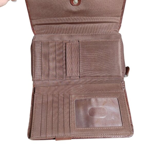 Leather Brown Wallet Vintage Wilson Multiple Compartments Snap Closure Organizer - Picture 6 of 12